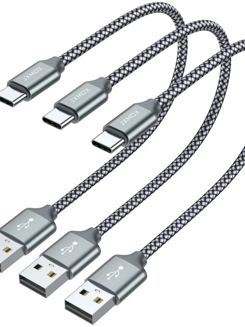 JXMOX Short USB C Cable (1ft 3-Pack), USB A to Type-C Charger Cord 3.1A Fast Cha